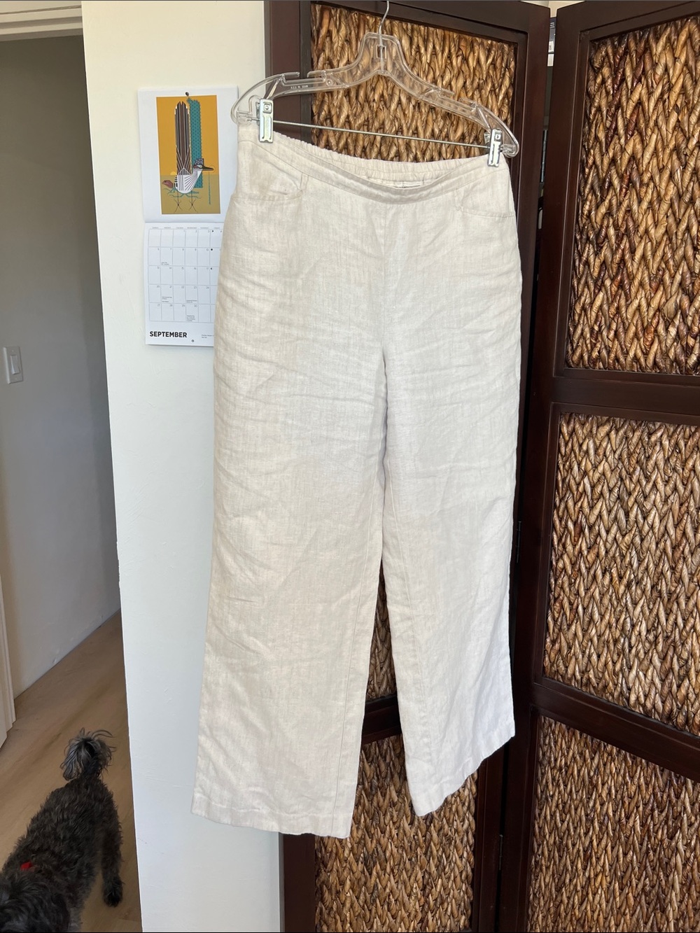 Chico's Linen Wide-Leg Pants in Light Cream sz 1